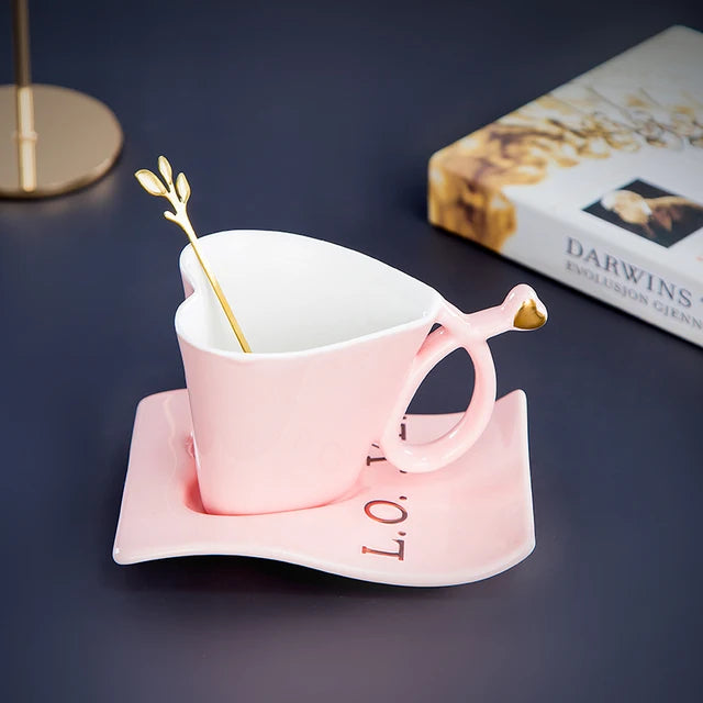Nordic Coffee Mug Home Light Luxury Hanging Ears Love Ceramic Original Breakfast Cup Set High-value Tumbler Tea Cups Tableware - V.I.P Digital Presence