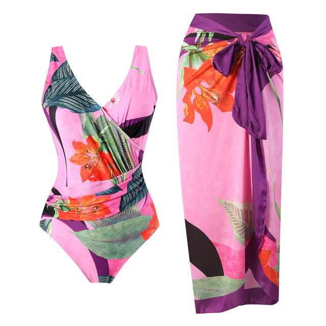 European and American conjoined vacation beach hot spring swimsuit French retro conjoined bikini - V.I.P Digital Presence