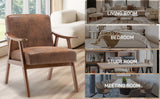 Medieval modern chair, solid wood frame living room chair, accent chair with ultra thick backrest - V.I.P Digital Presence