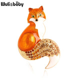 Wuli&baby Rhinestone Enamel Fox Brooches For Women Animal Party Causal Brooch Pins Gifts - V.I.P Digital Presence