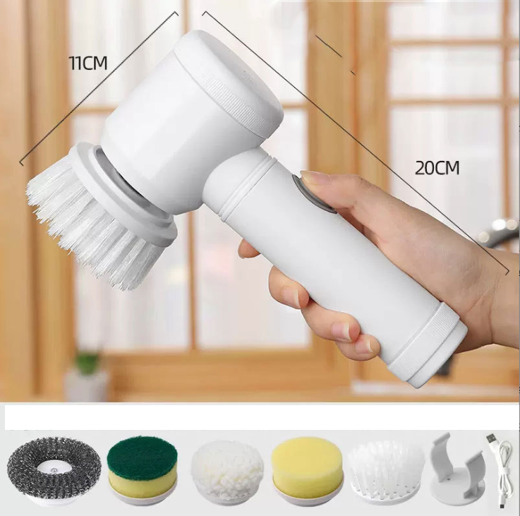 5-in-1 Electric Cleaning Brush Bathroom Wash Brush Kitchen Cleaning Tool USB Bathtub Brush - V.I.P Digital Presence