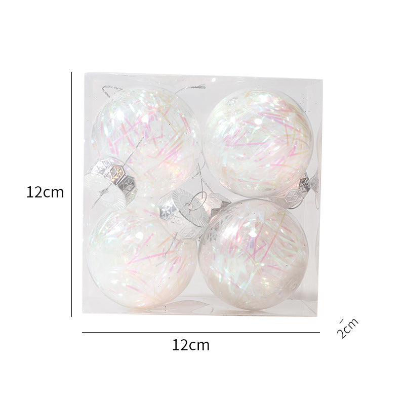 Christmas Ball Transparent PET Laser Silk Grass Ball Christmas Tree Pendant Decoration Props 4PCS per box - V.I.P Digital Presence