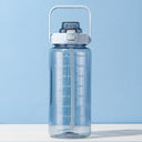 Taza de agua deportiva portátil de gran capacidad, taza de plástico de 2000 ml con pajita, taza de agua para hombres y mujeres 