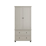 70 inch high kitchen pantry storage cabinet with 2 drawers and 3 shelves, large storage cabinet (antique white) - V.I.P Digital Presence