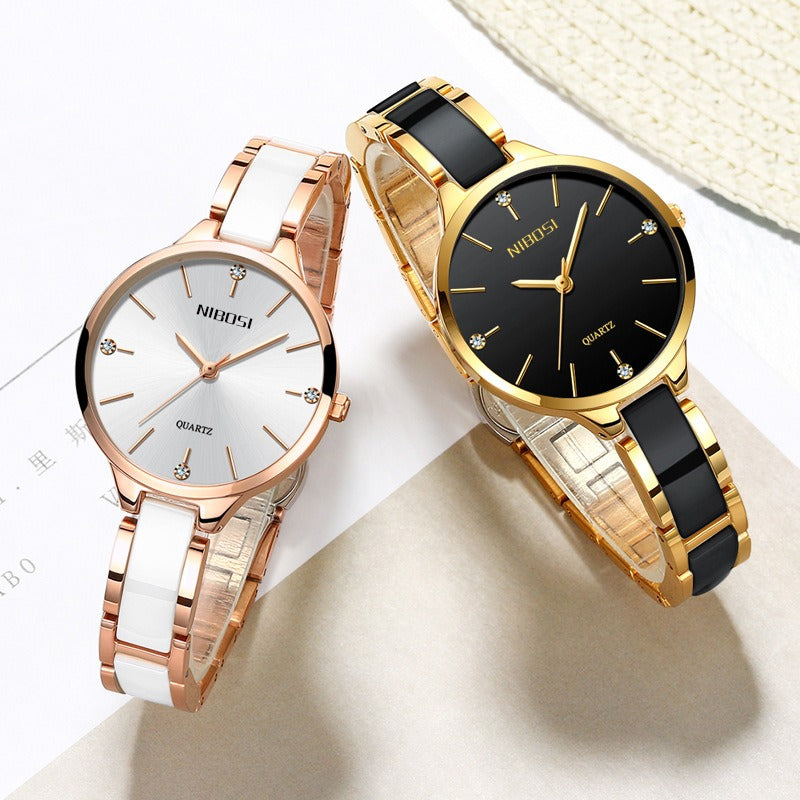 NIBOSI Luxury Ceramic Bracelet Watches Ladies Creative Quartz Watch For Women Female Clock Relogio Feminino Montre Femme 2330 - V.I.P Digital Presence