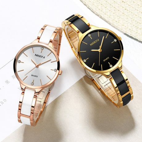 NIBOSI Luxury Ceramic Bracelet Watches Ladies Creative Quartz Watch For Women Female Clock Relogio Feminino Montre Femme 2330 - V.I.P Digital Presence