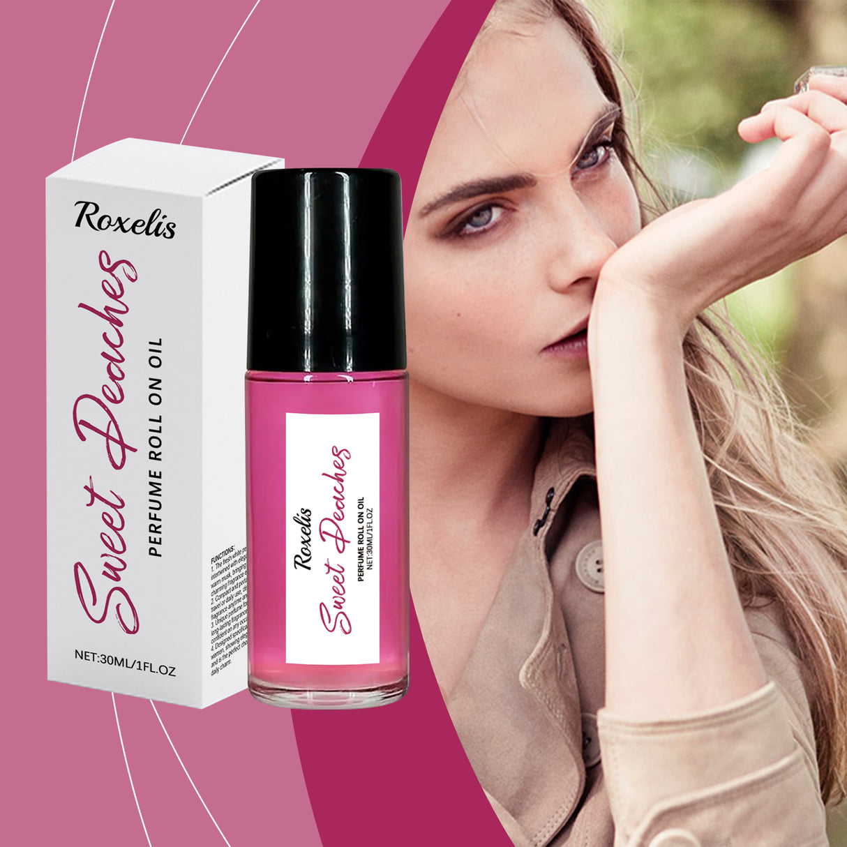 Peach Pink Ball Perfume, Small Fresh Roller Perfume Fresh Light Fruit Peach Ball Perfume - V.I.P Digital Presence