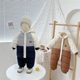 Baby down cotton jacket jumpsuit, autumn and winter clothes, khai clothes for men and women, baby clothes for going out, thick hugging clothes, winter climbing clothes - V.I.P Digital Presence