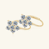 1.2 Carat 925 Sterling Silver Moissanite Flower Huggie Earrings - V.I.P Digital Presence
