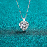 2 Carat Moissanite 925 Sterling Silver Heart Shape Necklace - V.I.P Digital Presence