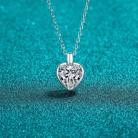 2 Carat Moissanite 925 Sterling Silver Heart Shape Necklace - V.I.P Digital Presence