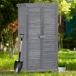 Wooden Garden Shed 3-tier Patio Storage Cabinet Outdoor Organizer Wooden Lockers with Fir Wood (Gray Wood Color -Shutter Design) - V.I.P Digital Presence
