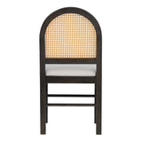 TREXM 5-piece retro functional cutlery set with 1 expandable dining table and 4 cushioned chairs with rattan backrests (espresso - V.I.P Digital Presence