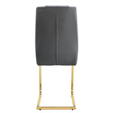 Comes with faux leather cushioned seats living room chairs with metal legs (gray+PU leather)