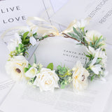 Simulated Rose Blossoms Adjustable Headwear Wreath Bridal Fairy Princess Birthday Performance Headwear - V.I.P Digital Presence