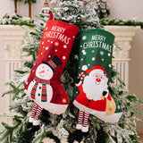 Christmas decorations, colorful prints, Christmas socks, Santa Claus gift socks, snowman gift bags, red and green leg hanging Christmas socks - V.I.P Digital Presence