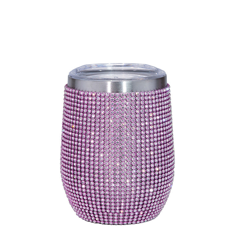 12oz Diamond Wine Tumbler With Sealed Lid Vacuum Thermo Beer Mug Cup Stainless Steel Mug Cup Champagne Party Bridemaid Gift - V.I.P Digital Presence