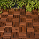 Acacia interlocking deck tile grid pattern, 10 pieces of 12 inch x 12 inch square brown Acacia hardwood outdoor flooring - V.I.P Digital Presence
