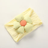 Children's Headband Jacquard Nylon Flower Baby Headband Soft Non-Scratch Wide-Brimmed Baby Headband