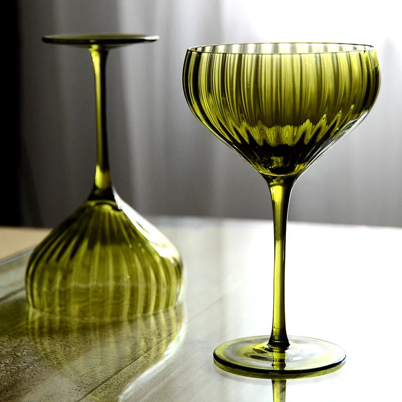 4/2/1Pcs Creative French Medieval Red Wine Glass Hand Blown Margarita Cocktail Goblet Glass Cup Dense Edges Vintage Flower Bloom - V.I.P Digital Presence