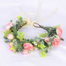 Flower garland headwear, forest style girl, sweet vacation, photography, hair accessories, simulated flowers, green leaves, flower garland - V.I.P Digital Presence