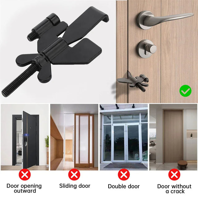 Portable Door Lock Privacy Extra Security Lock Anti Theft Travel Inside Door Locker for Traveling Home Bedroom Apartmen - V.I.P Digital Presence