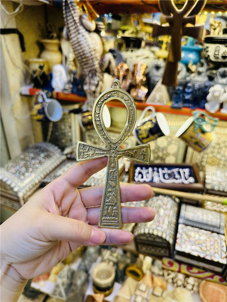 Egyptian copper life key ornament brass Anka life key life talisman hand hammered - V.I.P Digital Presence