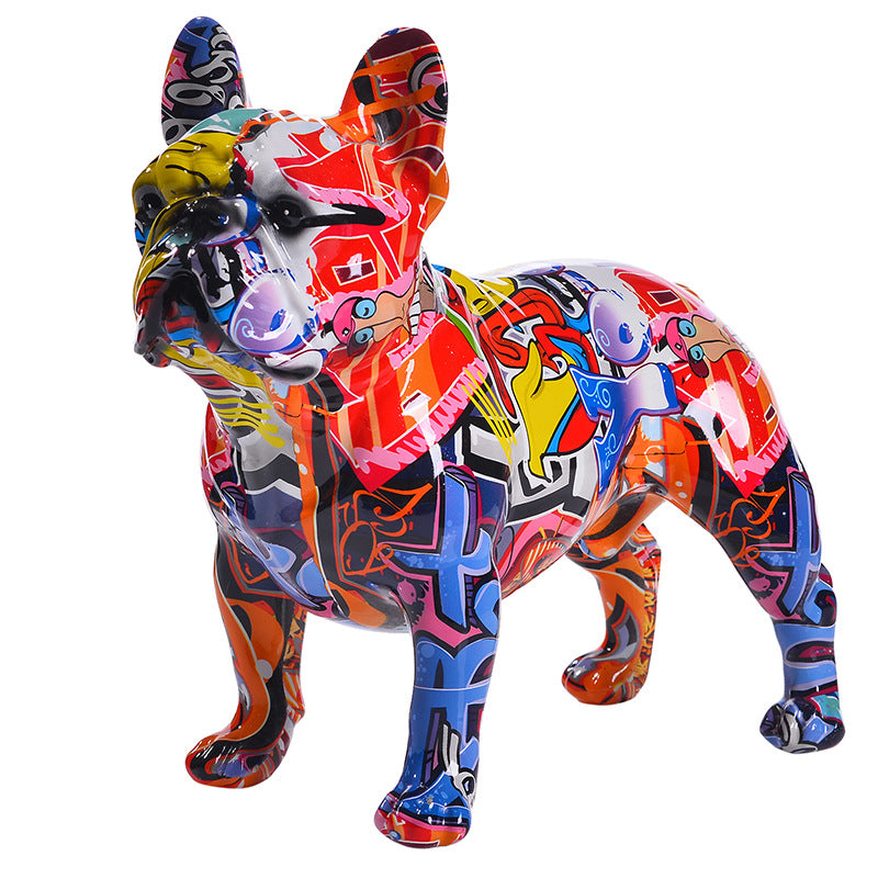 Colorful Bulldog Resin Crafts Decoration Living Room Office Entrance Desktop Home Soft Decoration - V.I.P Digital Presence