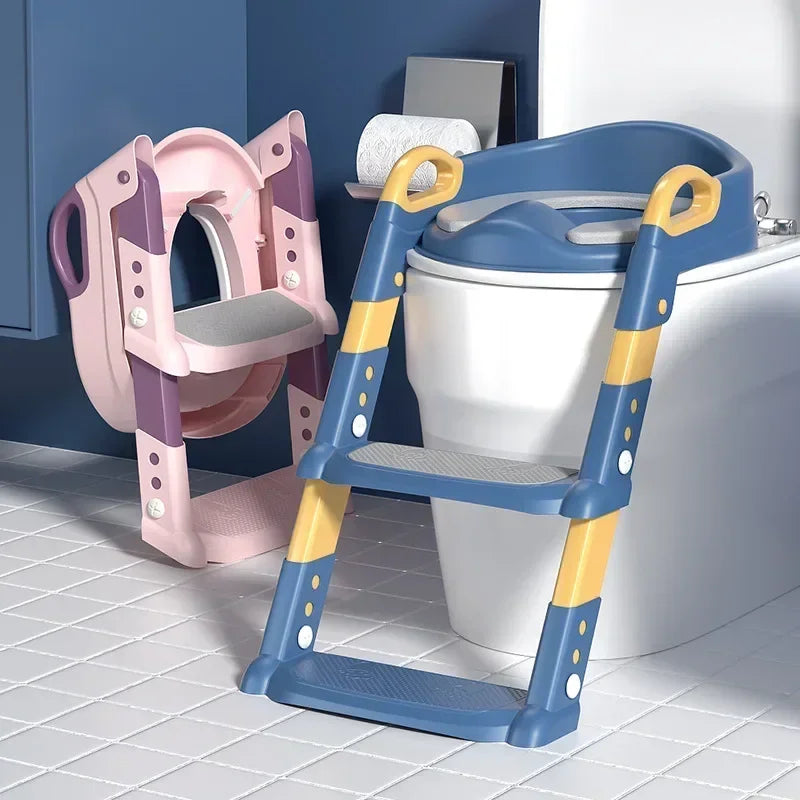 Stair Style Children's Toilet Boy and Girl Baby Toilet Folding Rack Step Stool Child Step Toilet Seat Ring Baby Potty Toilets - V.I.P Digital Presence