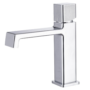 Black square single hole cold and hot countertop basin sink chrome faucet - V.I.P Digital Presence