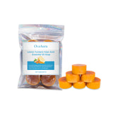 Jabón de aceite esencial de limón y cúrcuma que limpia los poros de la piel y la ilumina. Jabón de baño corporal.