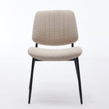 2-piece retro linen chair set with curved wooden backrest, cushioned seat, adjustable metal legs, (Beige Linen) - V.I.P Digital Presence