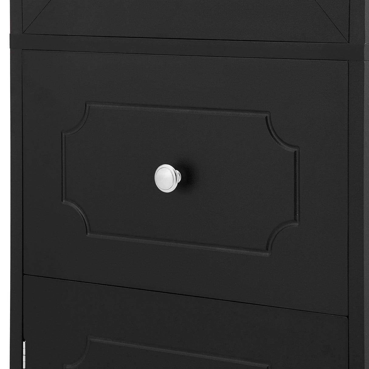 Tall Bathroom Cabinet, Freestanding Storage Cabinet with Drawer and Doors, MDF Board, Acrylic Door, Adjustable Shelf, Black - V.I.P Digital Presence