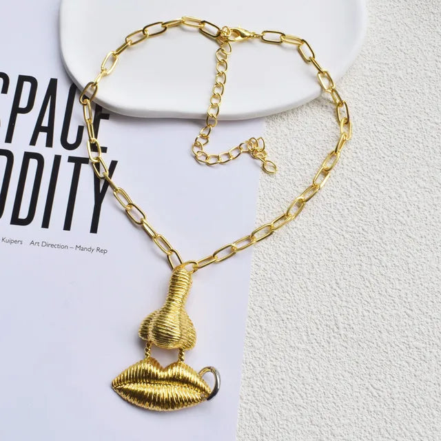 Baroque Style Exaggerated Lips Design Dangle Earrings For Women  Jewelry Vintage Ethnic Statement Earrings Accessories - V.I.P Digital Presence