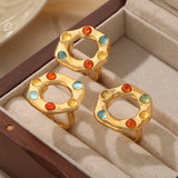 Titanium Steel Glass Bead Ring - V.I.P Digital Presence