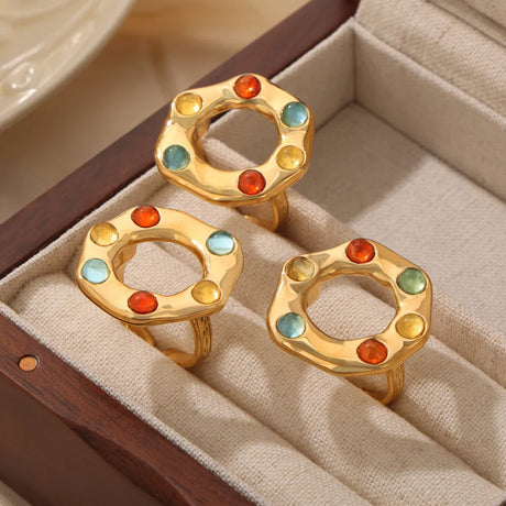 Titanium Steel Glass Bead Ring - V.I.P Digital Presence
