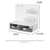 Adorable Desk Organizer with Hook Drawer, Hole Board, Card Display Stand, Desktop Storage Box, and Stationery Storage Rack - V.I.P Digital Presence