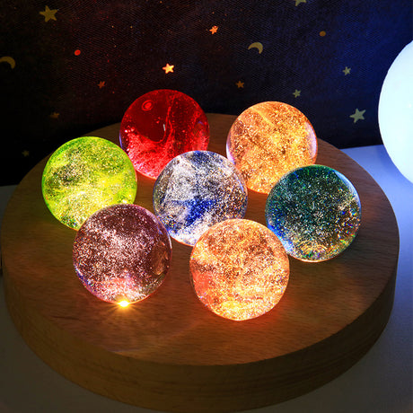 Colorful glass beads dragon beads glowing crystal balls desktop home decor ornaments birthday gifts small night lights - V.I.P Digital Presence