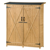 Outdoor 5.3ft Hx4.6ft L Wood Storage Shed Tool Organizer,Garden Shed, Storage Cabinet with Waterproof Asphalt Roof Natural - V.I.P Digital Presence
