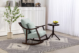 woven fabric Mid Century Modern Accent Chairs Comfy Upholstered Glider Arm Chair with Solid Wood for Living Room Bedroom Balcony - V.I.P Digital Presence