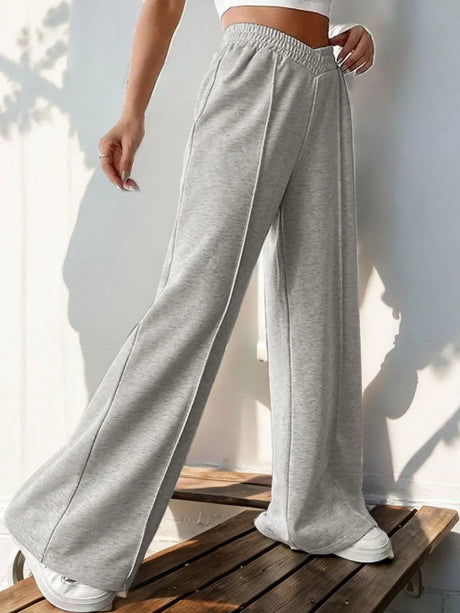 Elastic Waist Wide Leg Pants - V.I.P Digital Presence