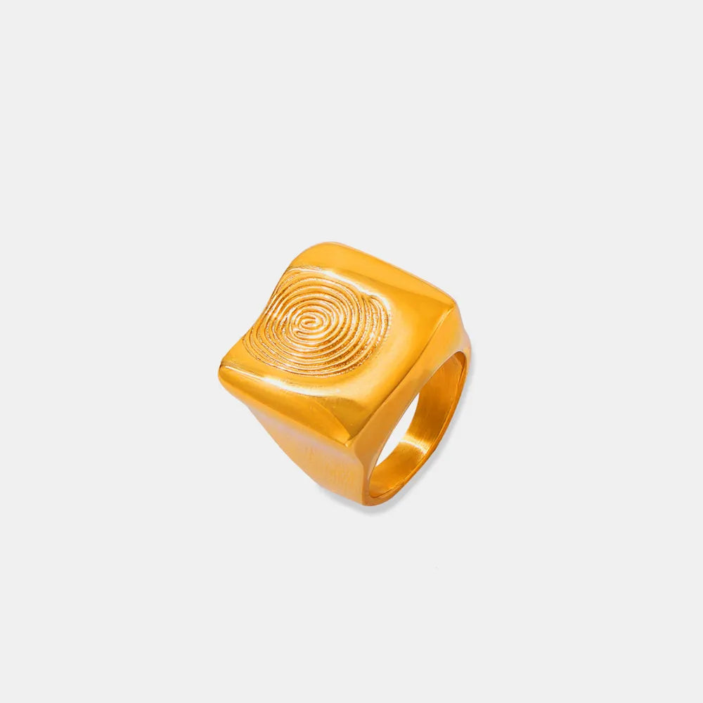 Titanium Steel Fingerprint Signet Ring - V.I.P Digital Presence