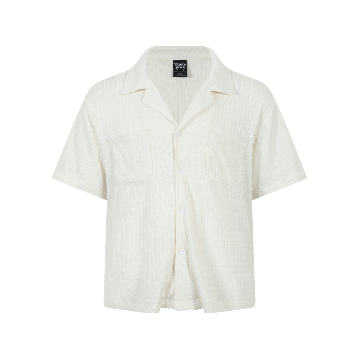 Texture sensation lapel short sleeved shirt for men simple solid color Cuban collar shirt - V.I.P Digital Presence