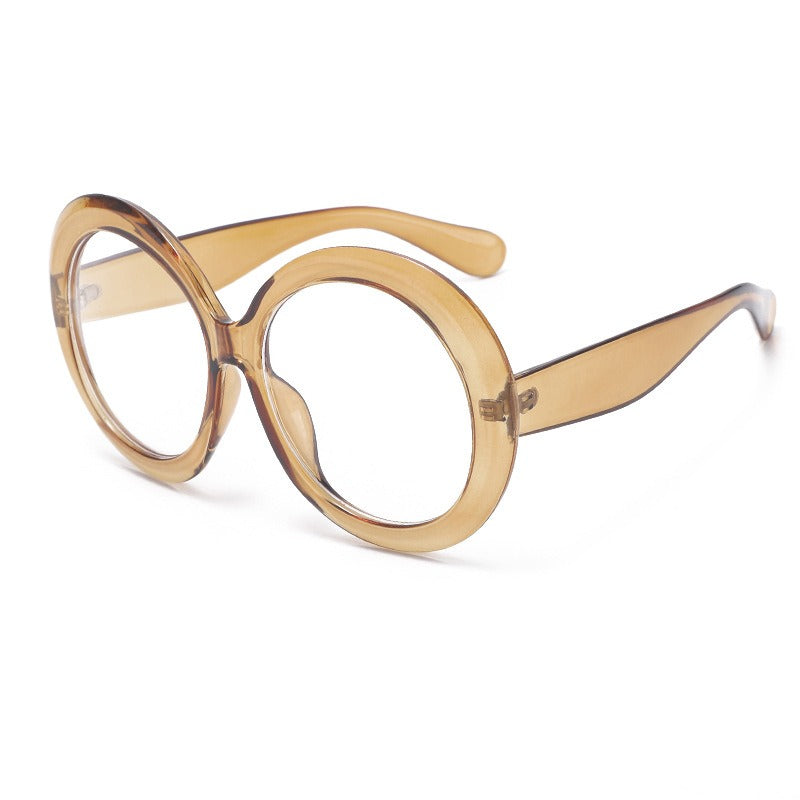 Personalized dual color sunglasses, fashionable circular large frame sunglasses for women - V.I.P Digital Presence