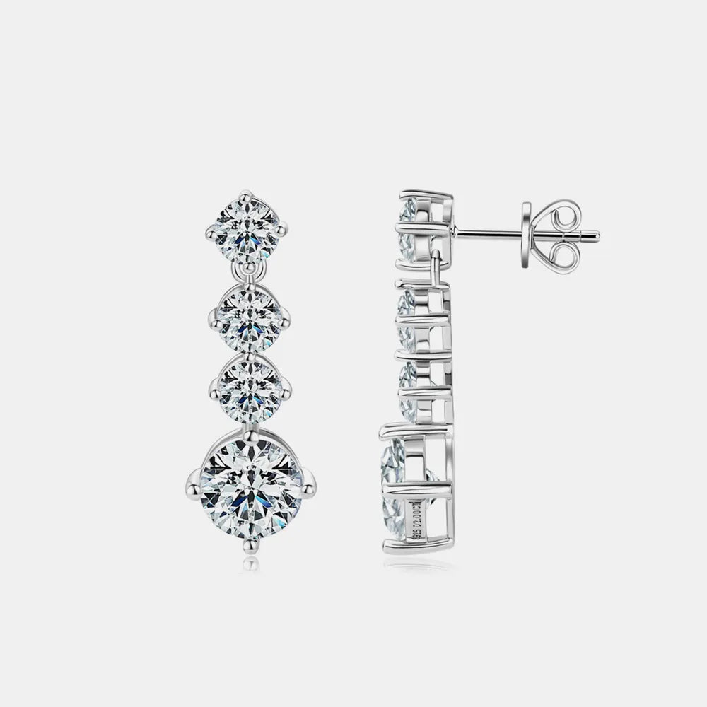 4 Carat Moissanite 925 Sterling Silver Earrings - V.I.P Digital Presence