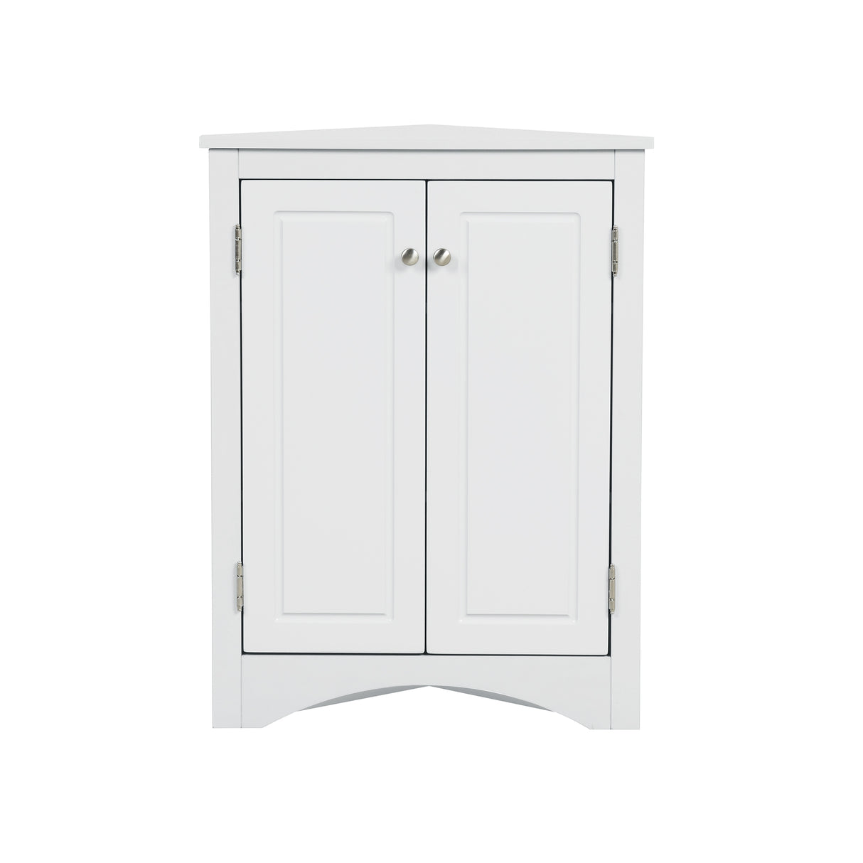 White Triangle Bathroom Storage Cabinet with Adjustable Shelves, Freestanding Floor Cabinet for Home Kitchen - V.I.P Digital Presence