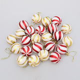 Christmas Ball Decoration Red and White Threaded Christmas Tree Hanging Decoration Hand drawn Christmas Ball Plastic - V.I.P Digital Presence