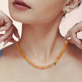 Geometric Colorful Zircon Necklace Titanium Steel PVD Plated Non Fading Jewelry - V.I.P Digital Presence