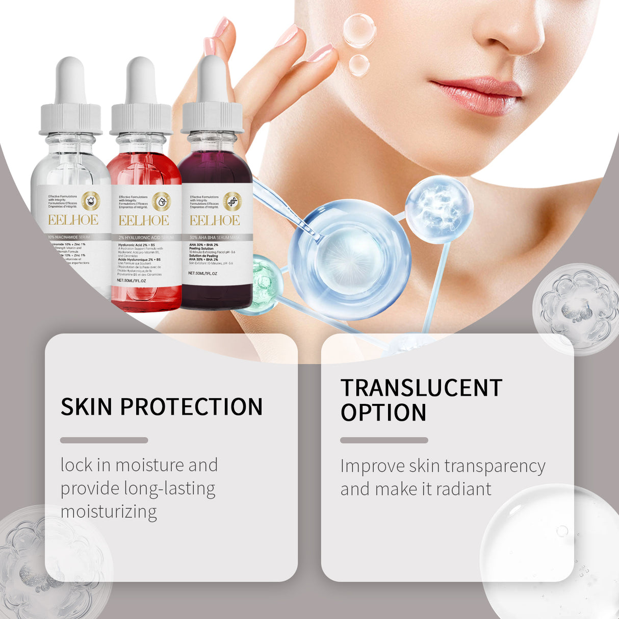 Set de limpieza facial para el acné, reparación del acné, blanqueamiento de la piel, set de mascarillas con esencia para el acné
