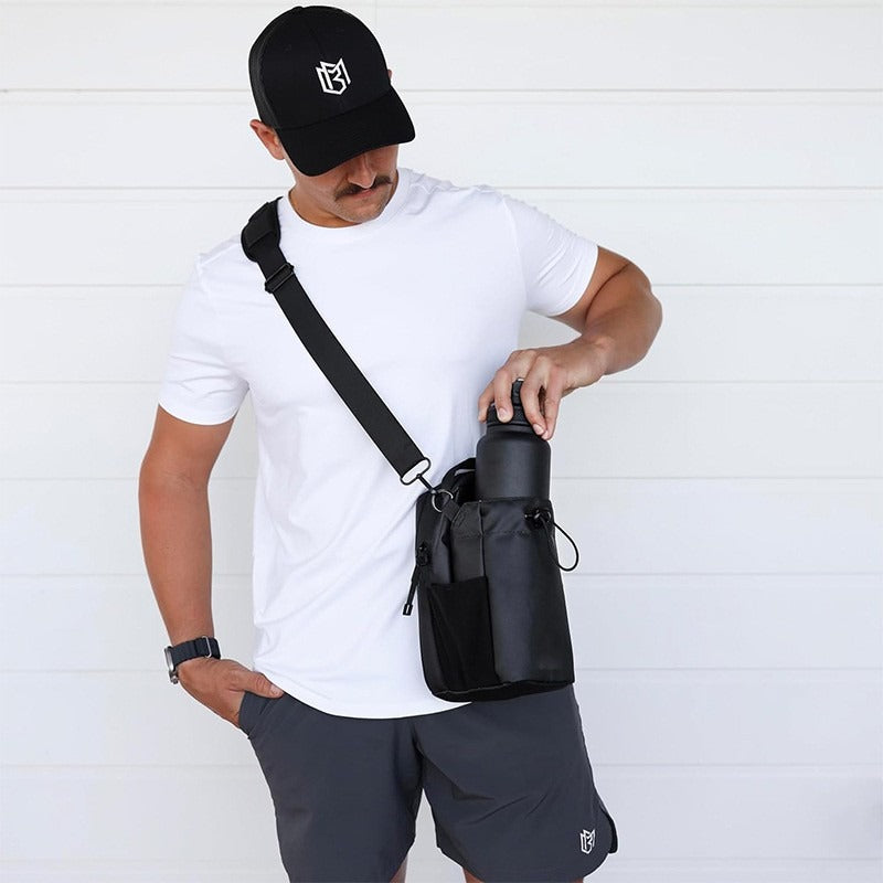 Fitness magnetic water bottle bag with magnet large capacity gym specific water cup bag portable crossbody bag - V.I.P Digital Presence